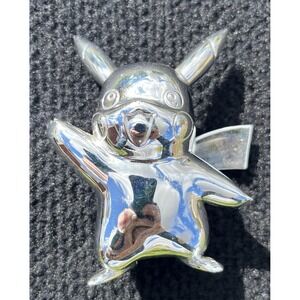Pokemon Pikachu Silver‎ Metallic Figure Jazwares 2021 Chrome Collectible Shiny